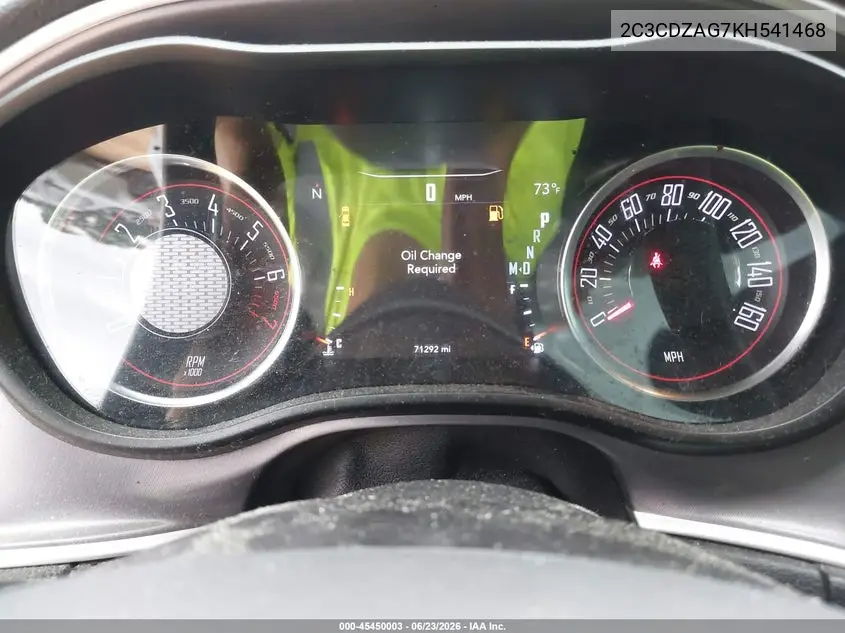 2019 Dodge Challenger Sxt VIN: 2C3CDZAG7KH541468 Lot: 45450003