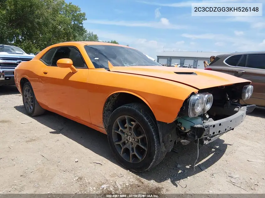 2019 Dodge Challenger Sxt Awd VIN: 2C3CDZGG3KH526148 Lot: 45611498