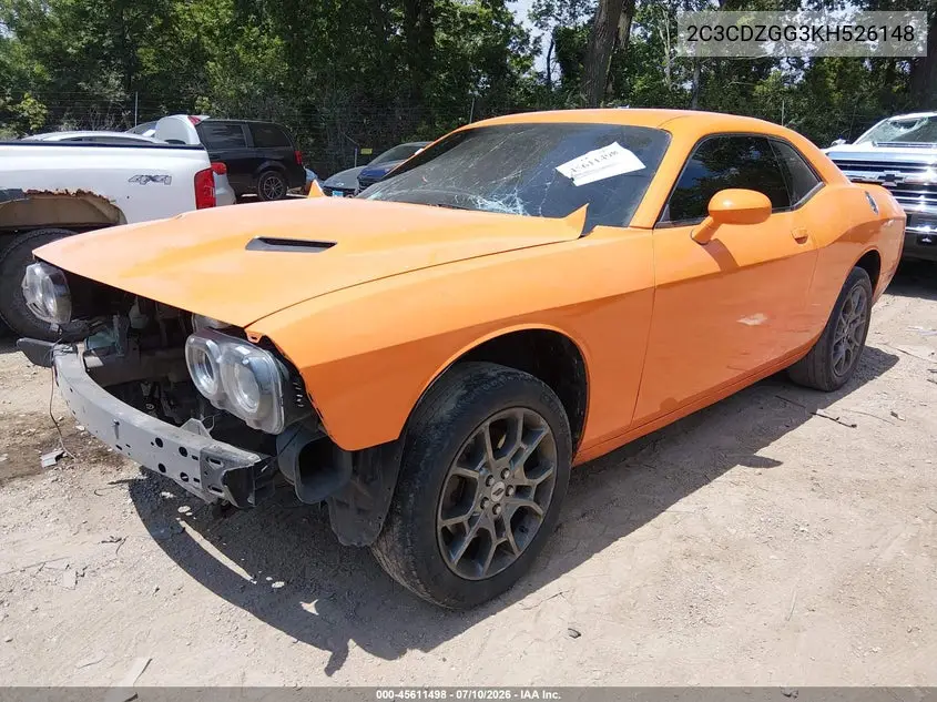2019 Dodge Challenger Sxt Awd VIN: 2C3CDZGG3KH526148 Lot: 45611498