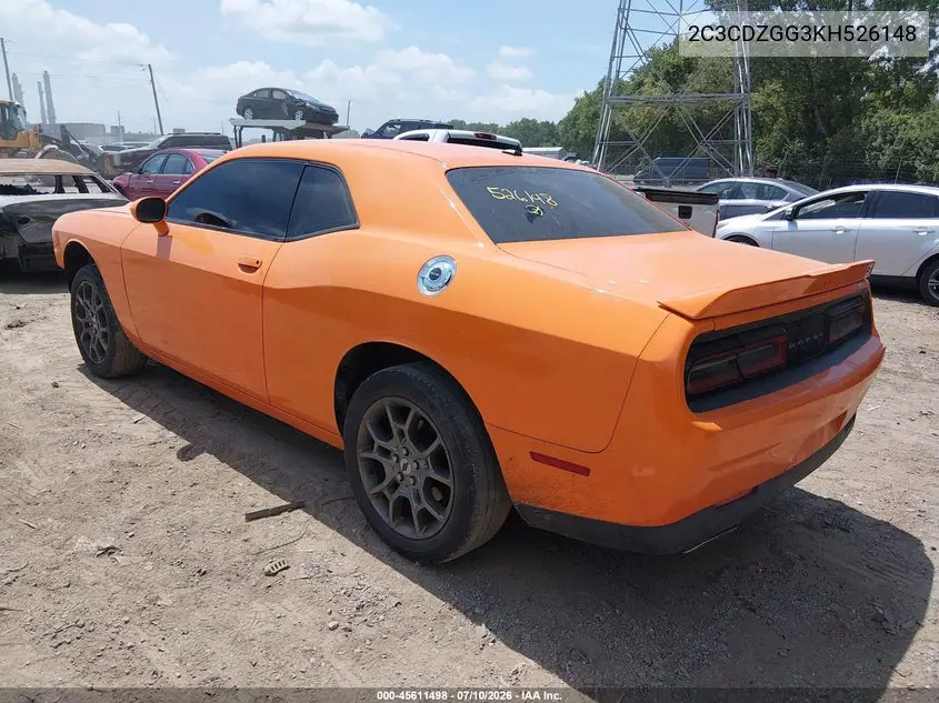 2019 Dodge Challenger Sxt Awd VIN: 2C3CDZGG3KH526148 Lot: 45611498