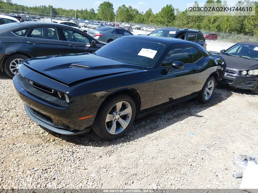2019 Dodge Challenger Sxt VIN: 2C3CDZAG2KH744610 Lot: 45617185