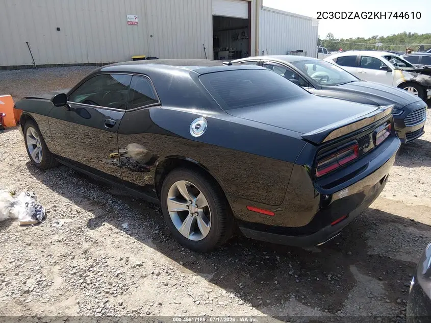 2019 Dodge Challenger Sxt VIN: 2C3CDZAG2KH744610 Lot: 45617185