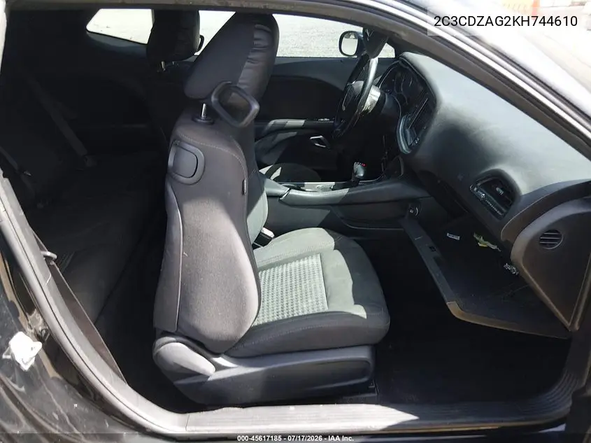 2019 Dodge Challenger Sxt VIN: 2C3CDZAG2KH744610 Lot: 45617185
