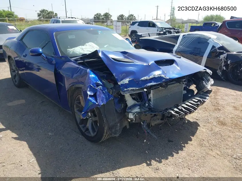 2019 Dodge Challenger Sxt VIN: 2C3CDZAG3KH680500 Lot: 45666095