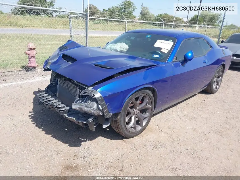 2019 Dodge Challenger Sxt VIN: 2C3CDZAG3KH680500 Lot: 45666095
