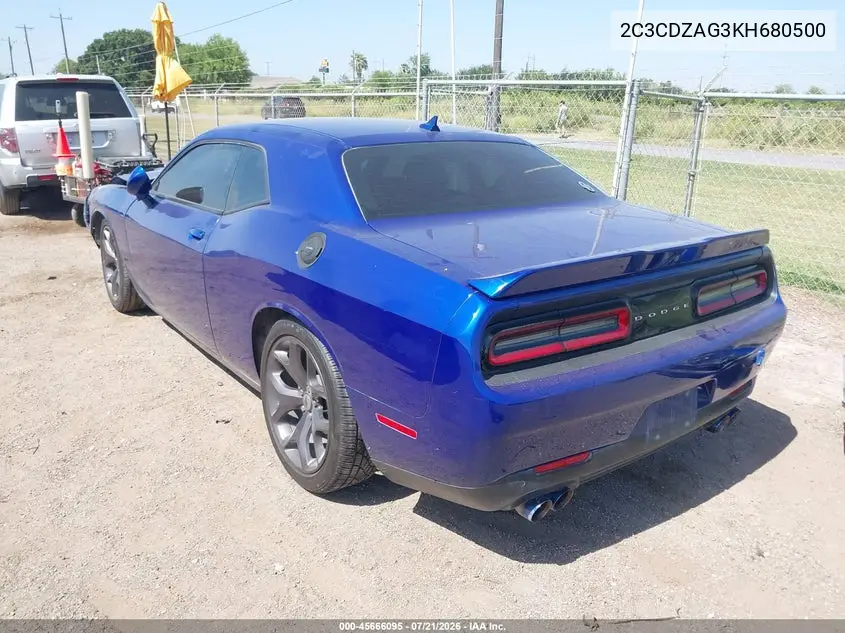 2019 Dodge Challenger Sxt VIN: 2C3CDZAG3KH680500 Lot: 45666095