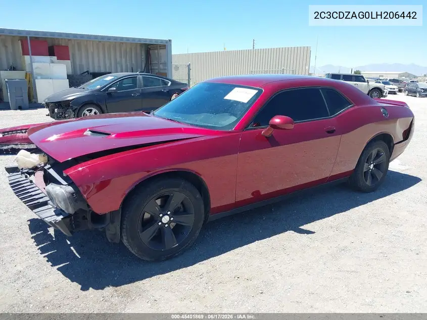2020 Dodge Challenger Sxt VIN: 2C3CDZAG0LH206442 Lot: 45401869