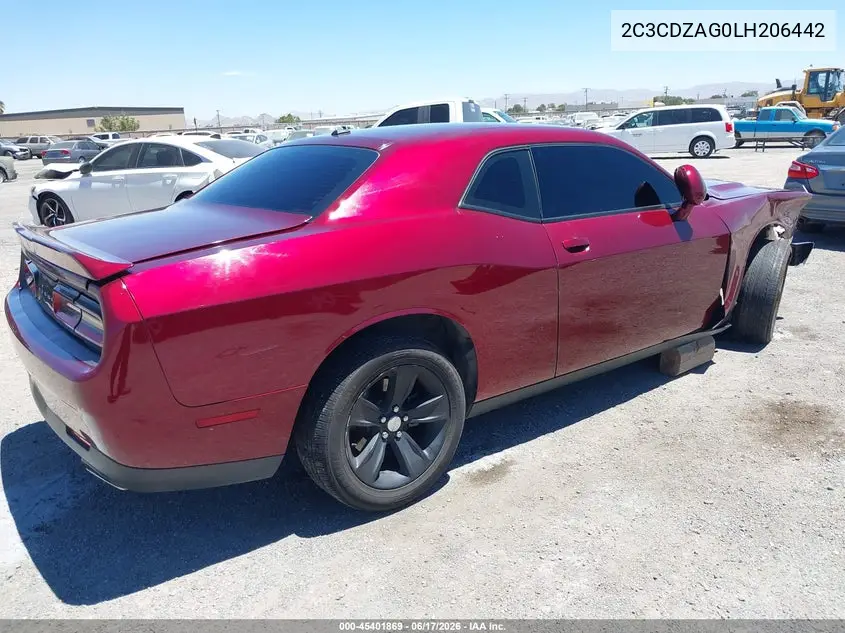2020 Dodge Challenger Sxt VIN: 2C3CDZAG0LH206442 Lot: 45401869