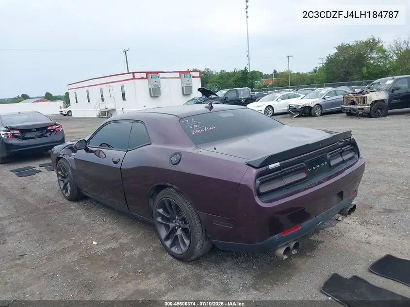 2020 Dodge Challenger R/T Scat Pack VIN: 2C3CDZFJ4LH184787 Lot: 45600374