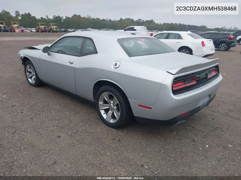 2C3CDZAGXMH538468 2021 Dodge Challenger Sxt