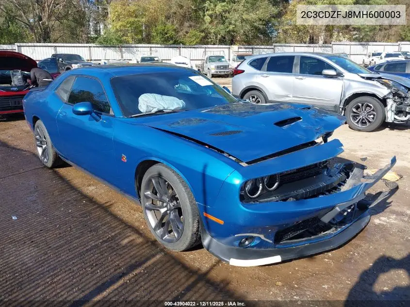 2C3CDZFJ8MH600003 2021 Dodge Challenger R/T Scat Pack