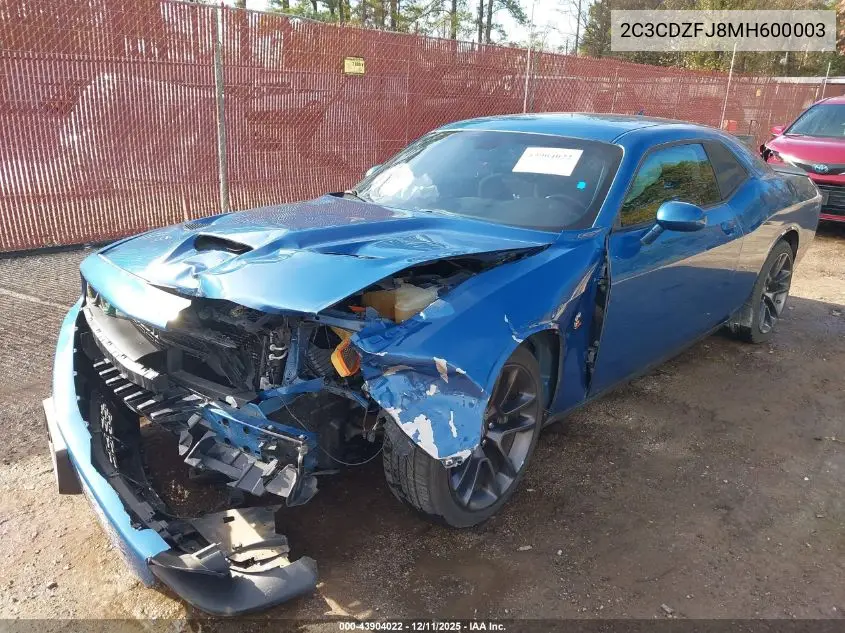 2C3CDZFJ8MH600003 2021 Dodge Challenger R/T Scat Pack