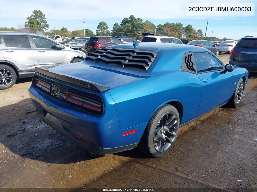 2C3CDZFJ8MH600003 2021 Dodge Challenger R/T Scat Pack