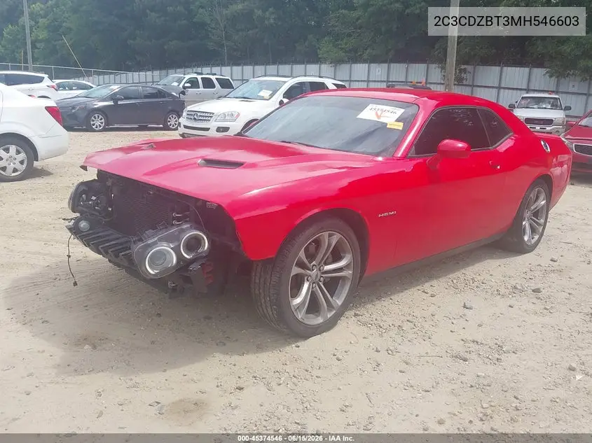 2021 Dodge Challenger R/T VIN: 2C3CDZBT3MH546603 Lot: 45374546