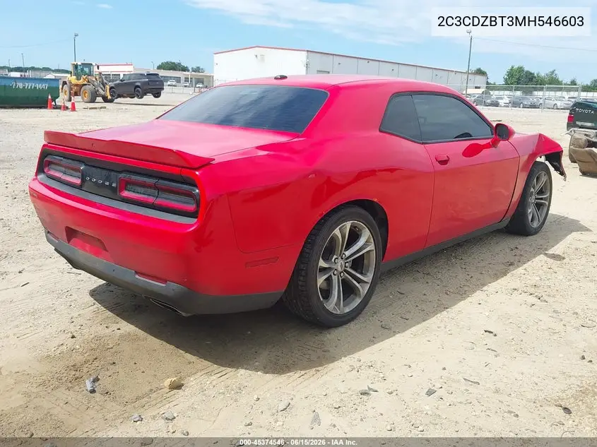 2021 Dodge Challenger R/T VIN: 2C3CDZBT3MH546603 Lot: 45374546