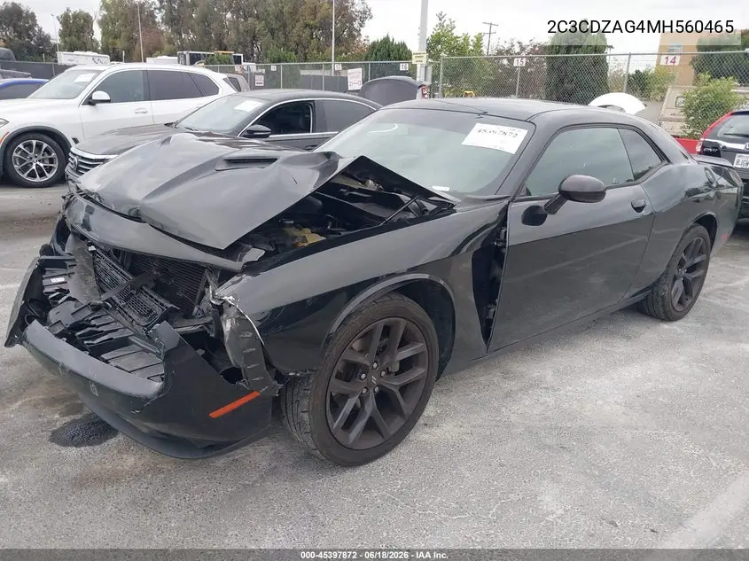 2021 Dodge Challenger Sxt VIN: 2C3CDZAG4MH560465 Lot: 45397872