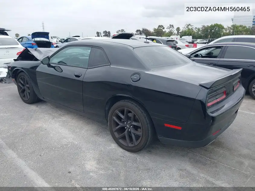 2021 Dodge Challenger Sxt VIN: 2C3CDZAG4MH560465 Lot: 45397872