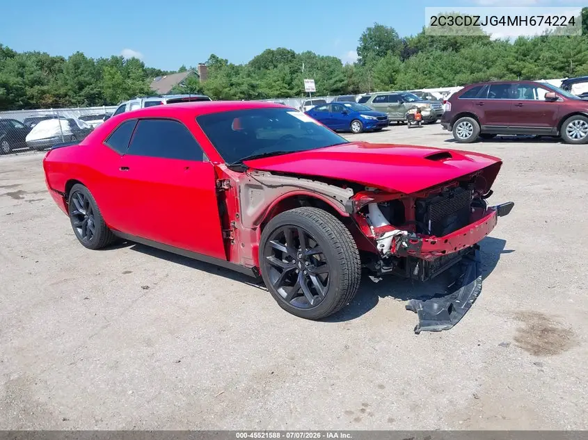 2021 Dodge Challenger Gt VIN: 2C3CDZJG4MH674224 Lot: 45521588