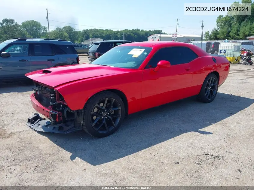 2021 Dodge Challenger Gt VIN: 2C3CDZJG4MH674224 Lot: 45521588