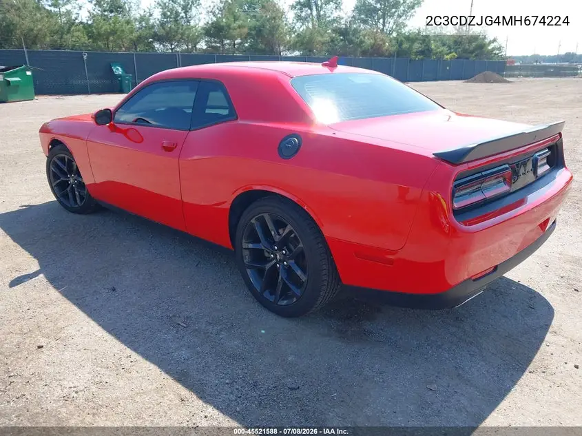 2021 Dodge Challenger Gt VIN: 2C3CDZJG4MH674224 Lot: 45521588