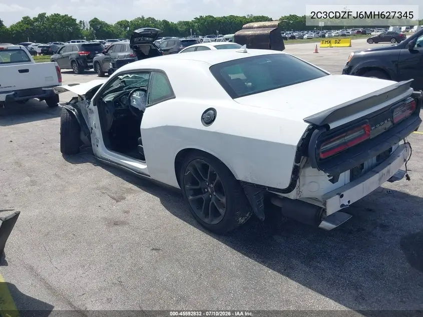 2021 Dodge Challenger R/T Scat Pack VIN: 2C3CDZFJ6MH627345 Lot: 45592832
