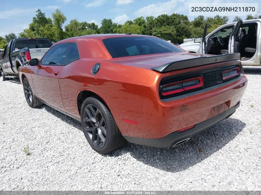 2022 Dodge Challenger Sxt VIN: 2C3CDZAG9NH211870 Lot: 45645044