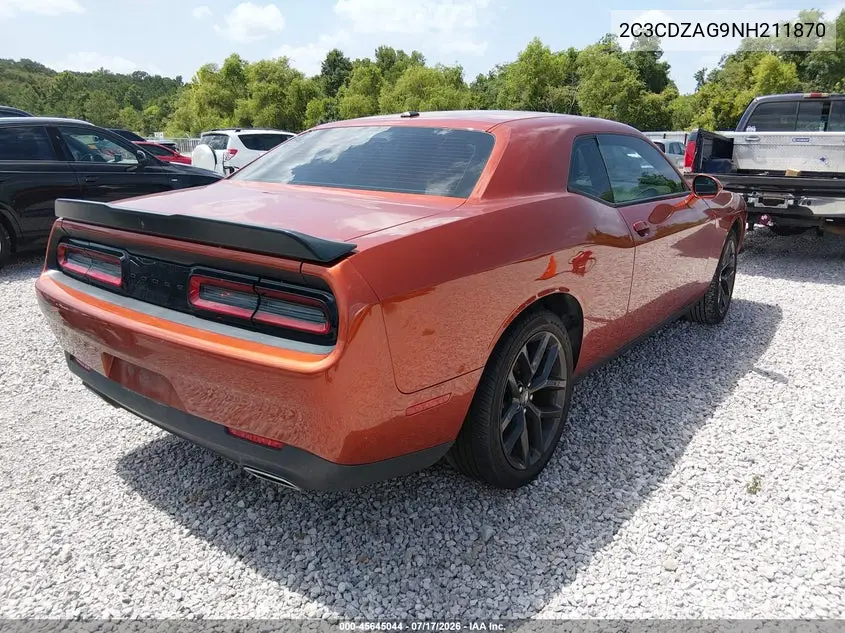 2022 Dodge Challenger Sxt VIN: 2C3CDZAG9NH211870 Lot: 45645044