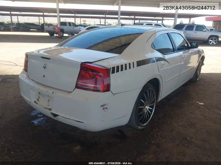 2008 Dodge Charger VIN: 2B3KA43G58H244712 Lot: 45449631