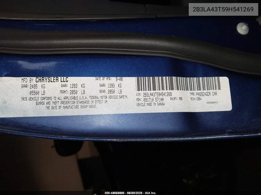 2B3LA43T59H541269 2009 Dodge Charger