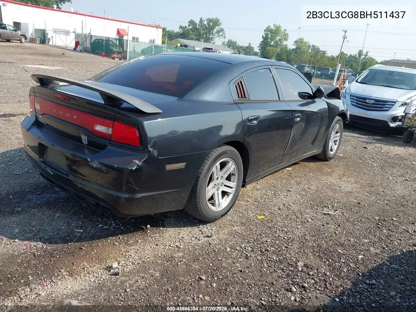 2011 Dodge Charger VIN: 2B3CL3CG8BH511437 Lot: 45666384