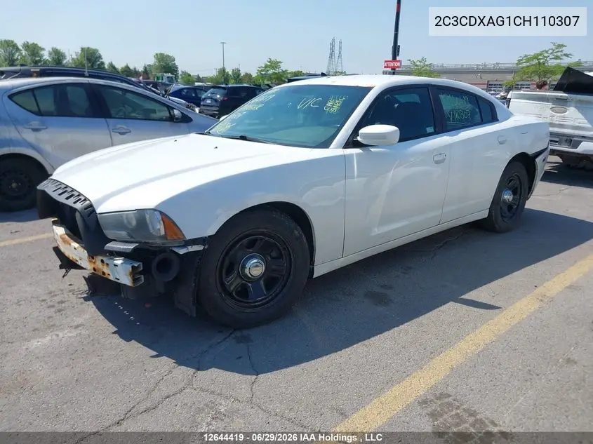 2012 Dodge Charger VIN: 2C3CDXAG1CH110307 Lot: 12644419