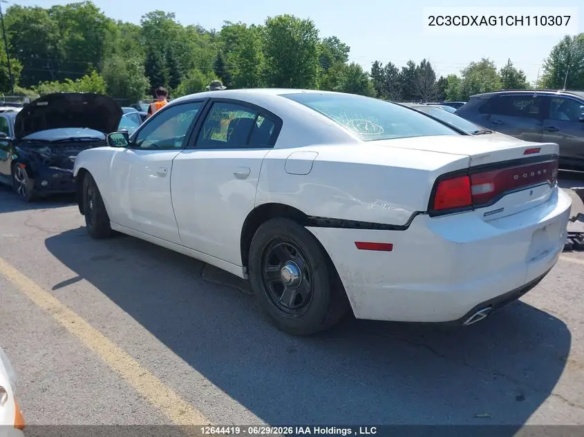 2012 Dodge Charger VIN: 2C3CDXAG1CH110307 Lot: 12644419