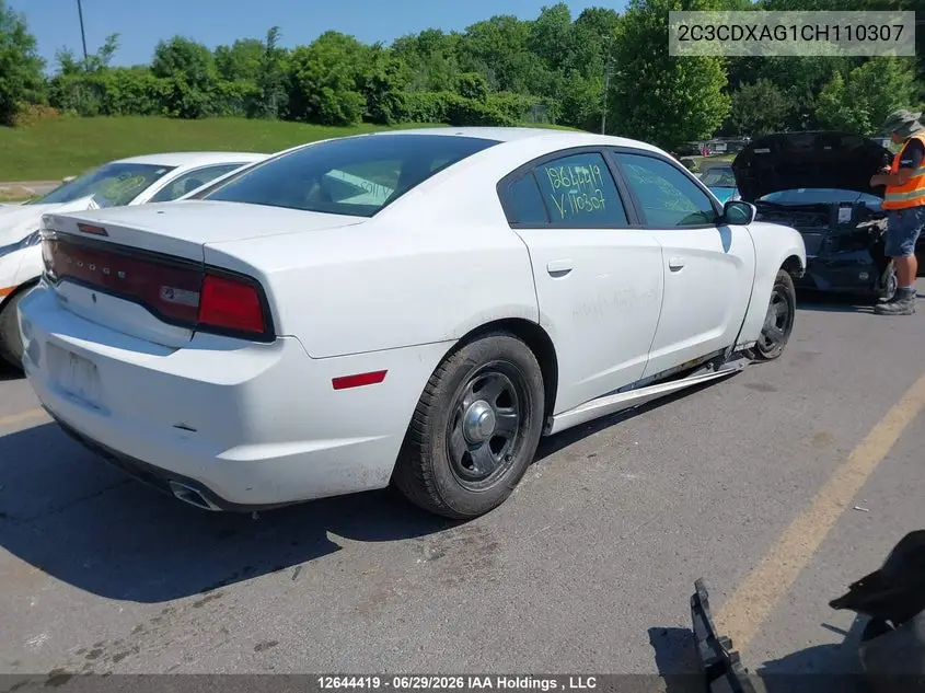2012 Dodge Charger VIN: 2C3CDXAG1CH110307 Lot: 12644419