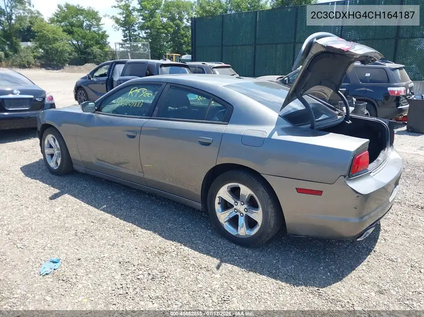 2012 Dodge Charger Sxt VIN: 2C3CDXHG4CH164187 Lot: 45662855