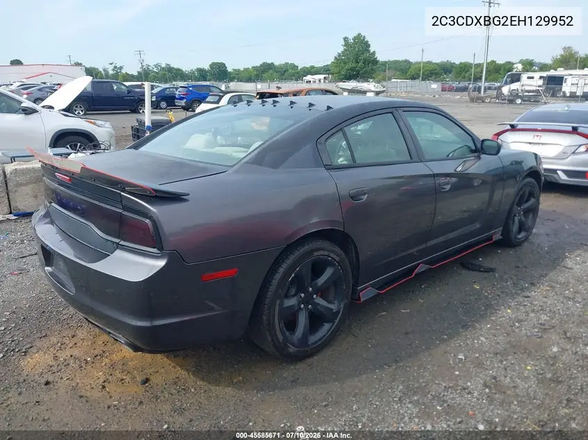 2014 Dodge Charger Se VIN: 2C3CDXBG2EH129952 Lot: 45585671