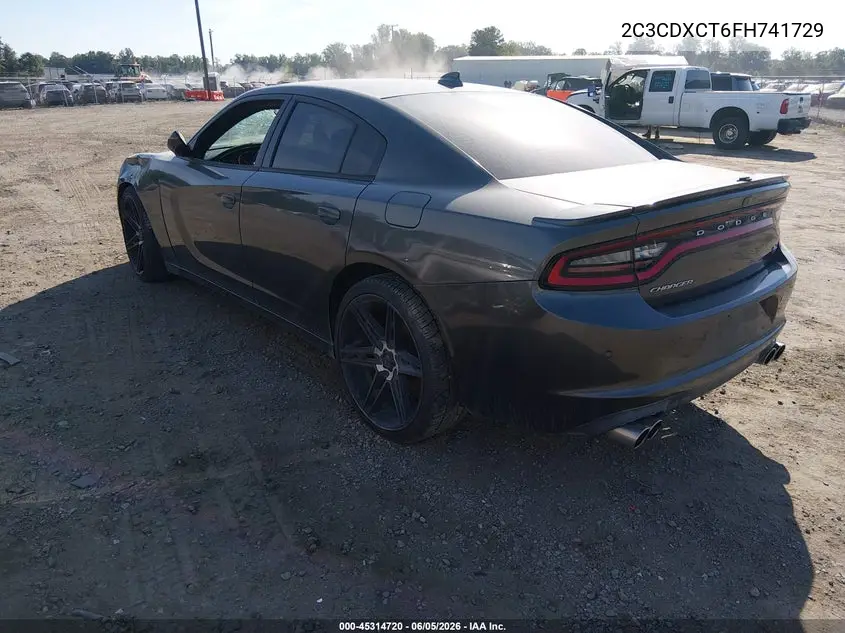 2C3CDXCT6FH741729 2015 Dodge Charger R/T