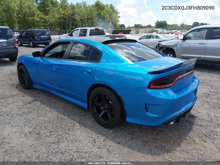 2015 Dodge Charger R/T Scat Pack VIN: 2C3CDXGJ3FH809090 Lot: 45591373
