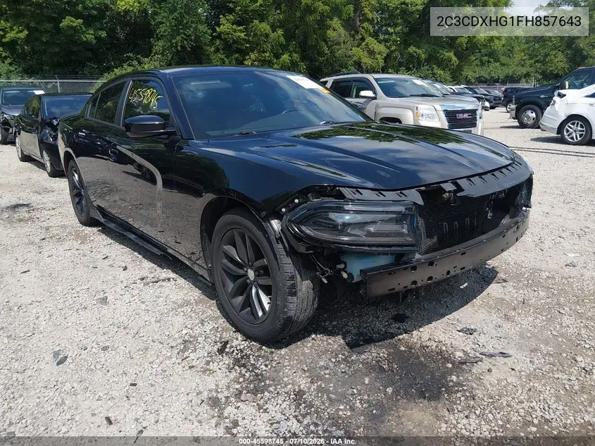 2015 Dodge Charger Sxt VIN: 2C3CDXHG1FH857643 Lot: 45598745