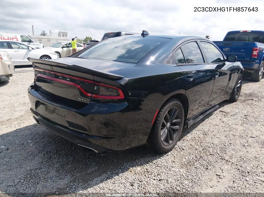 2015 Dodge Charger Sxt VIN: 2C3CDXHG1FH857643 Lot: 45598745