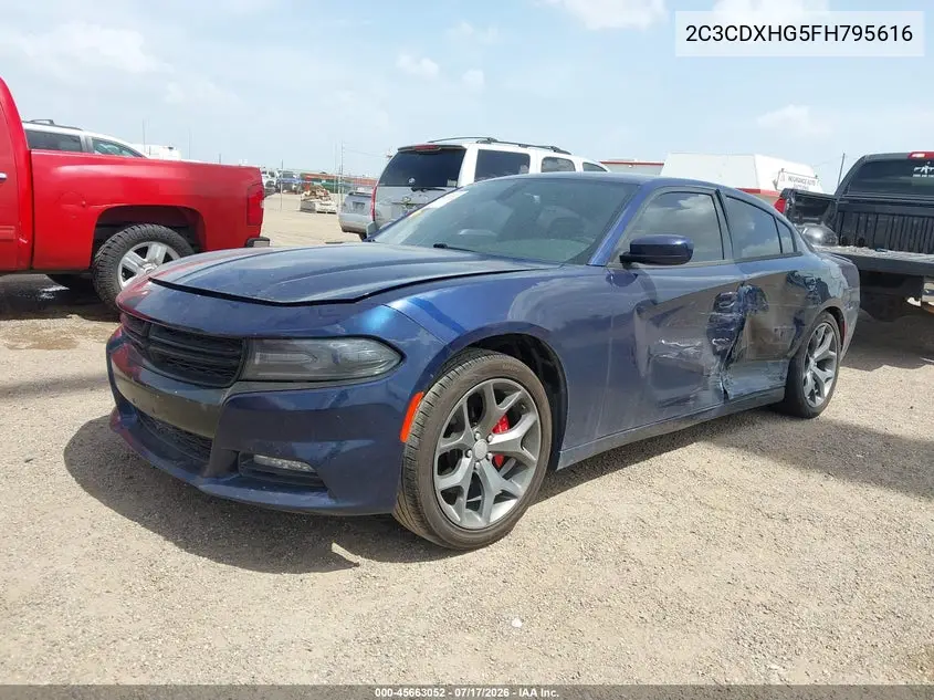 2015 Dodge Charger Sxt VIN: 2C3CDXHG5FH795616 Lot: 45663052