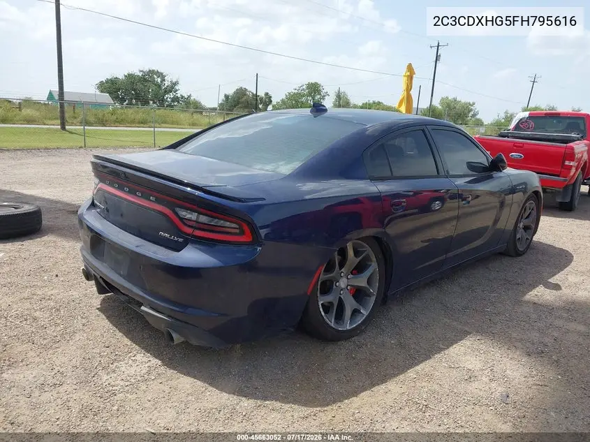 2015 Dodge Charger Sxt VIN: 2C3CDXHG5FH795616 Lot: 45663052