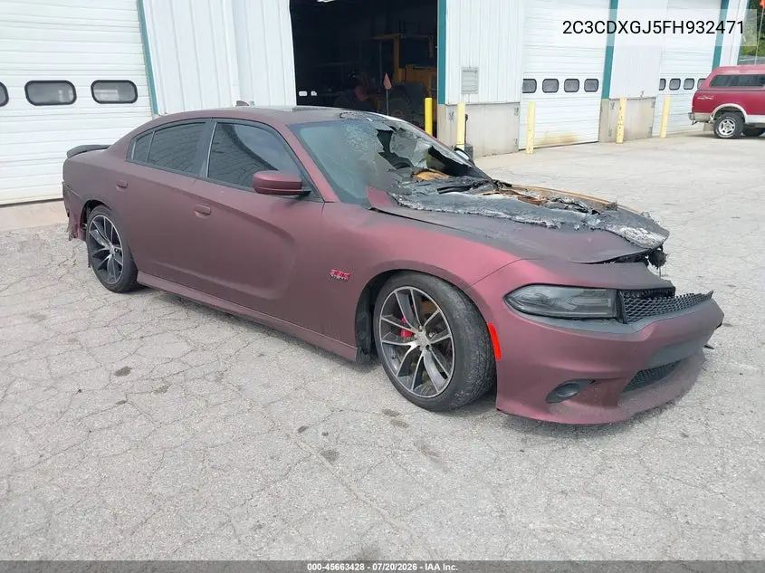 2015 Dodge Charger R/T Scat Pack VIN: 2C3CDXGJ5FH932471 Lot: 45663428