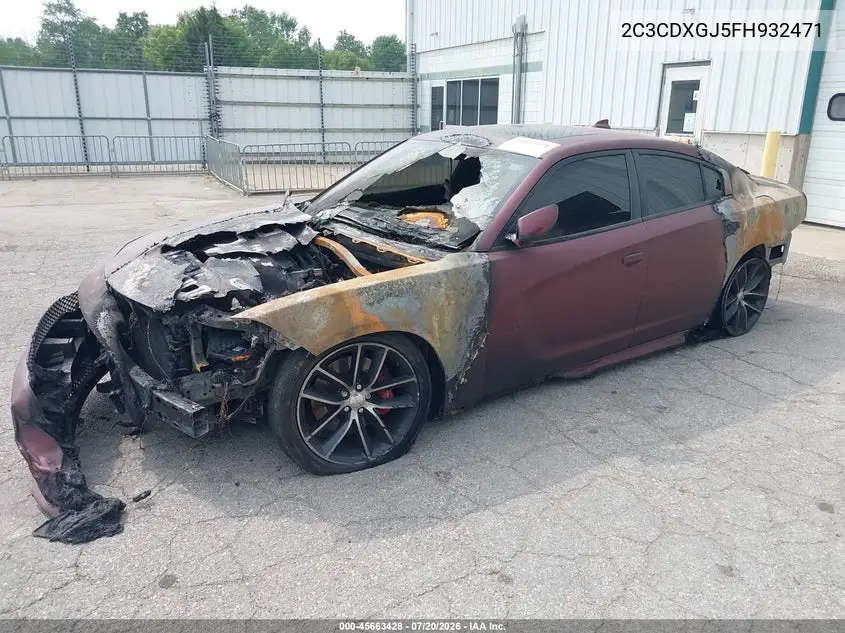 2015 Dodge Charger R/T Scat Pack VIN: 2C3CDXGJ5FH932471 Lot: 45663428
