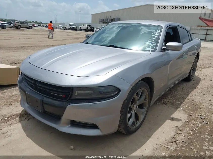 2015 Dodge Charger Sxt VIN: 2C3CDXHG1FH880761 Lot: 45671266