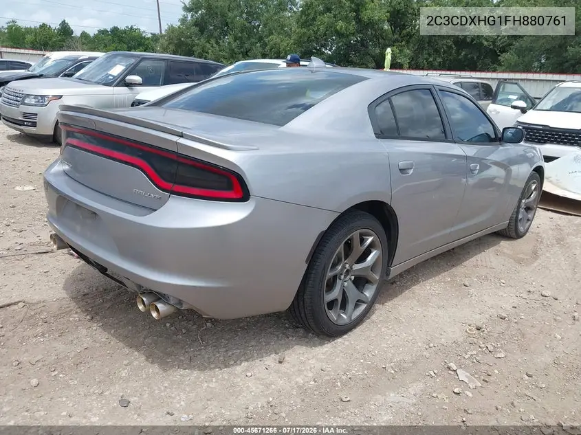 2015 Dodge Charger Sxt VIN: 2C3CDXHG1FH880761 Lot: 45671266