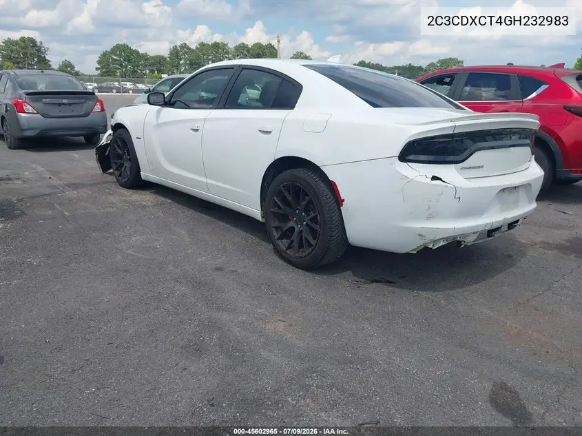 2016 Dodge Charger R/T VIN: 2C3CDXCT4GH232983 Lot: 45602965