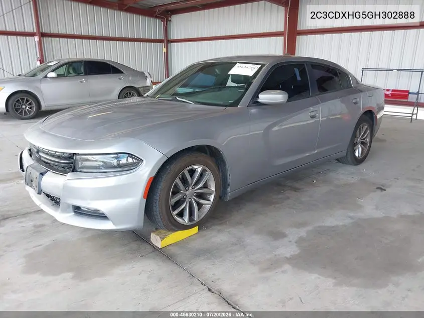 2016 Dodge Charger Sxt VIN: 2C3CDXHG5GH302888 Lot: 45630210