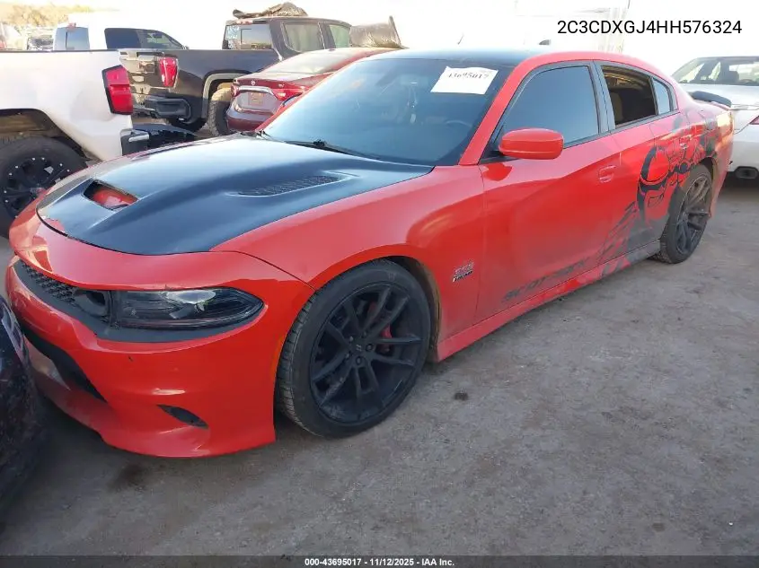 2C3CDXGJ4HH576324 2017 Dodge Charger R/T Scat Pack Rwd