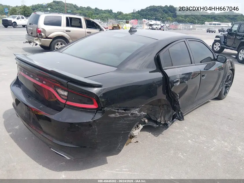 2017 Dodge Charger Sxt Rwd VIN: 2C3CDXHG4HH667046 Lot: 45445382