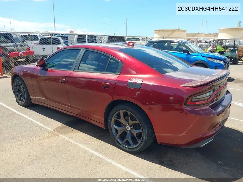 2C3CDXHG4HH541222 2017 Dodge Charger Sxt Rwd